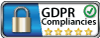 GDPR Compliant badge by Arrested Graphics and Web Solutions badge